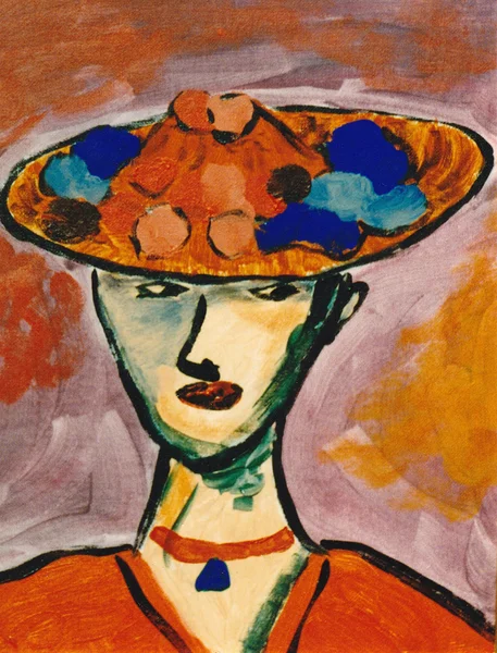 Mulher com um chapéu de flor — Fotografia de Stock