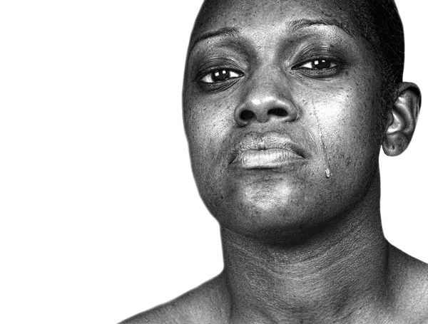 Negro mujer llorando —  Fotos de Stock