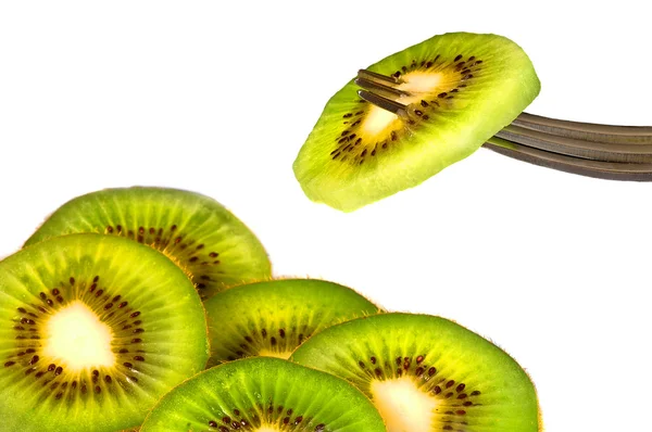 Kiwi em um garfo — Fotografia de Stock