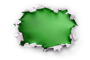 Green paper hole. clipart