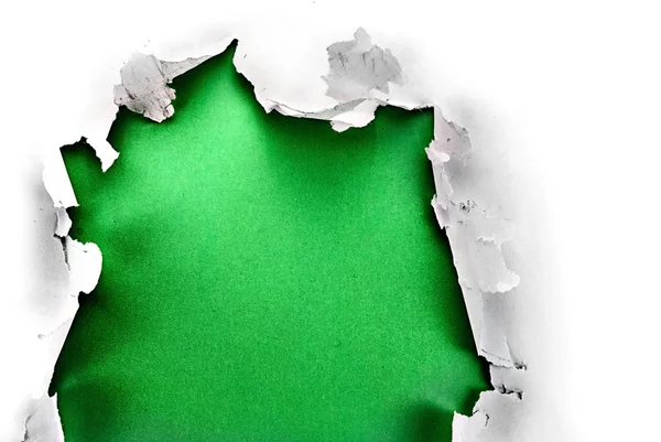 Yeşil kağıt delik. — Stok fotoğraf