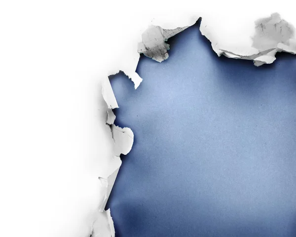 Blue paper hole. — Stock Photo, Image
