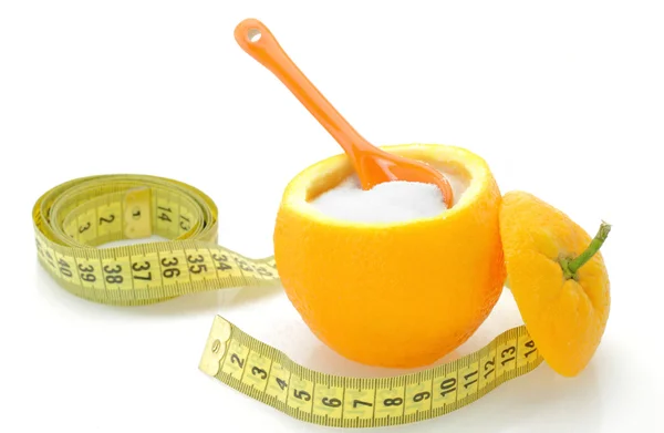 Zucchero di frutto in un'arancia — Foto Stock