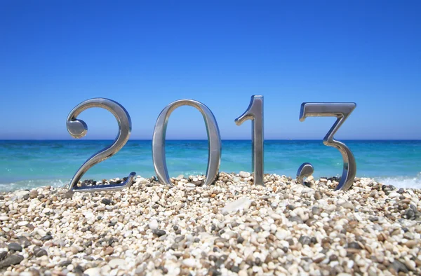 新的一年 2013年在海滩上 — 图库照片