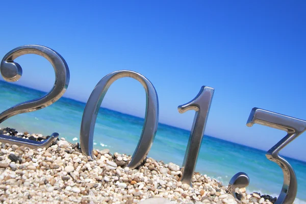 新的一年 2013年在海滩上 — 图库照片