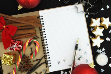 Christmas note book clipart