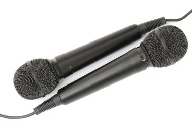 Two microphones on a white background- var. 2 clipart