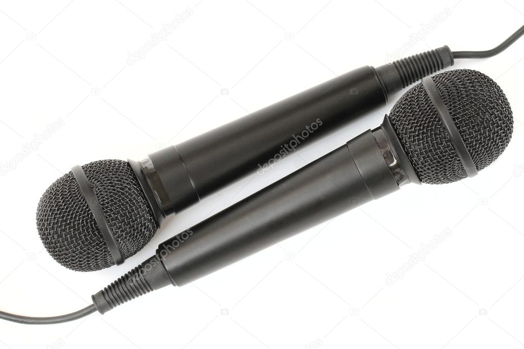 Two microphones on a white background- var. 2