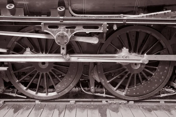 Stoom trein wielen — Stockfoto