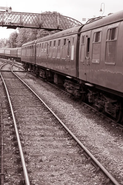 Träna i station — Stockfoto