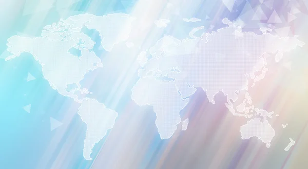 Mappa del mondo trasparente sullo sfondo astratto — Foto Stock