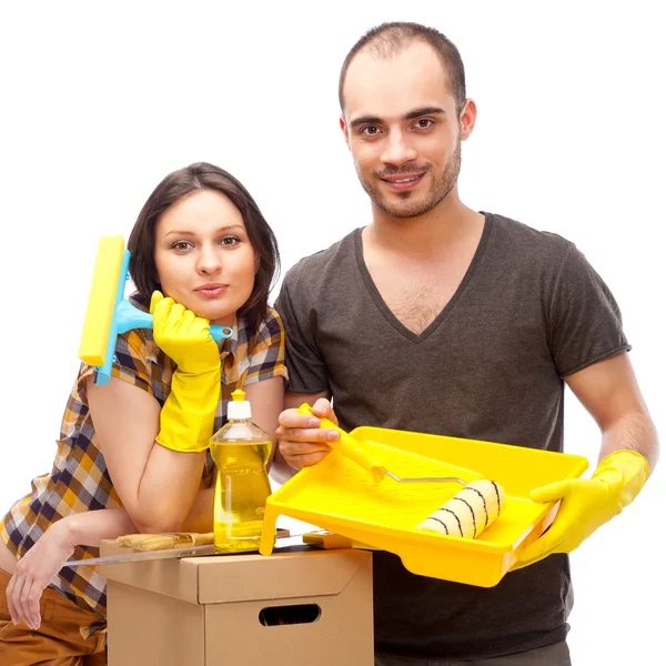 Couple preparing for renovation of their home — Stock Photo, Image