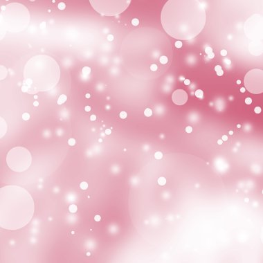 Pink winter background with lights and snowflakes clipart