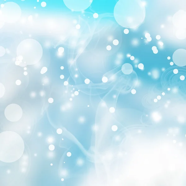 Winter abstract background with bokeh lights and snowflakes — Stock Photo, Image