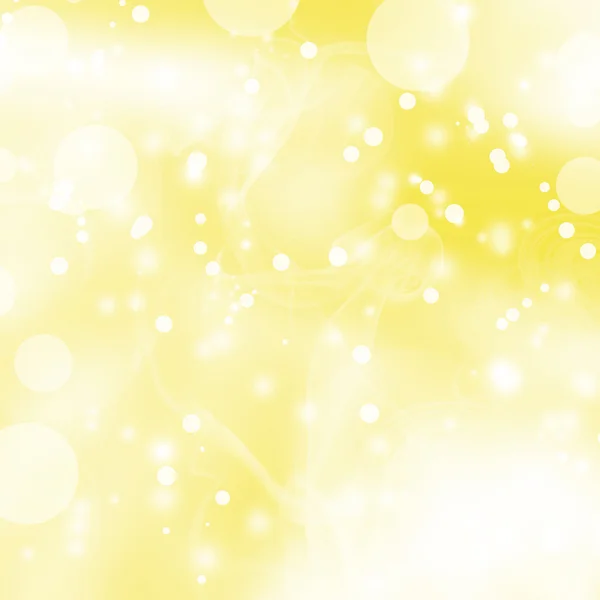 Golden winter background with lights and snowflakes — Stock Photo, Image