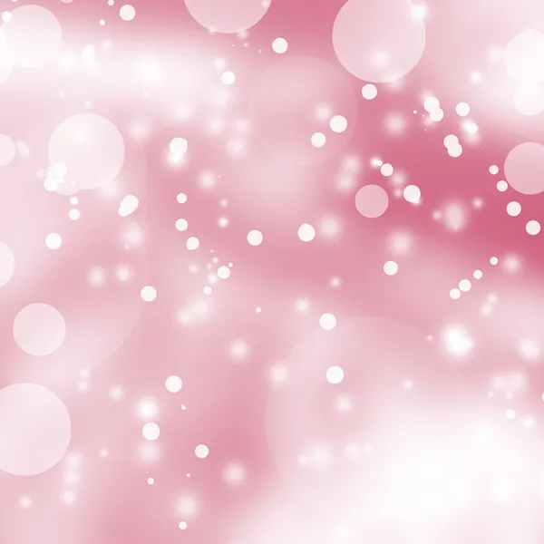 Fondo de invierno rosa con luces y copos de nieve — Foto de Stock