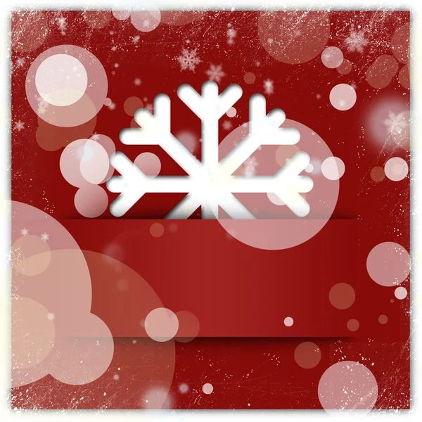 Noel kar tanesi aplike grafik arka kırmızı — Stok fotoğraf