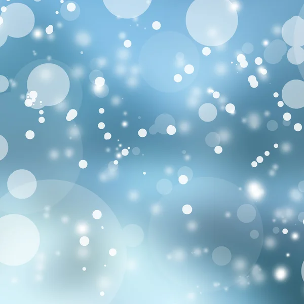 Fondo abstracto de invierno con luces bokeh y copos de nieve —  Fotos de Stock