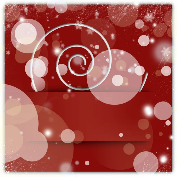 Біла вихорна аплікація на червоному різдвяному фоні — стокове фото