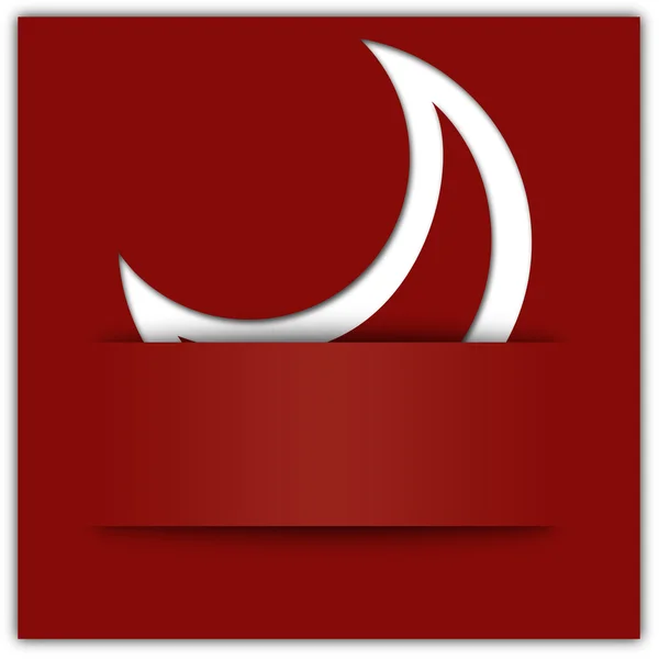 Vita månen applikationer på röd jul bakgrund — Stockfoto