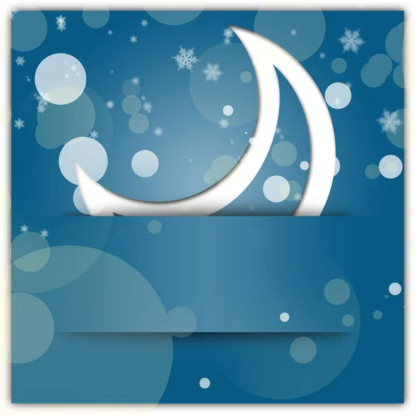 Fundo de Natal elegante com aplique lua e flocos de neve — Fotografia de Stock