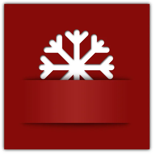 Natal floco de neve applique fundo gráfico vermelho — Fotografia de Stock