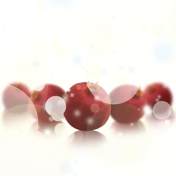 Chutné plody pro stranu. červené zralé granátové jablko a zářivě zlatá — Stock fotografie