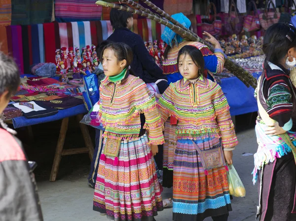 Vietnamesiska flower hmong etnisk minoritet — Stockfoto