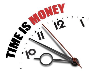 Austere time is money concept clipart