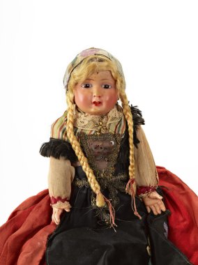 Close-up of a ceramic old dolly in german style clipart