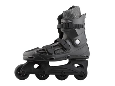 Roller Skates Black and grey isolated on white clipart