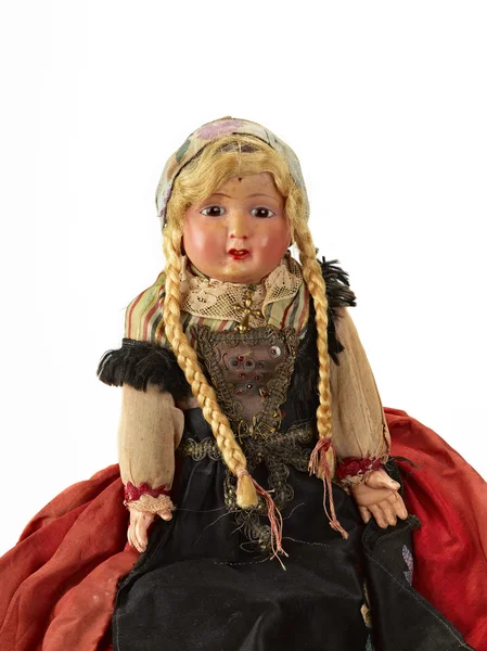 Close-up of a ceramic old dolly in german style — Stock Photo, Image