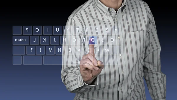 Interfaz de pantalla táctil con teclado azul — Foto de Stock