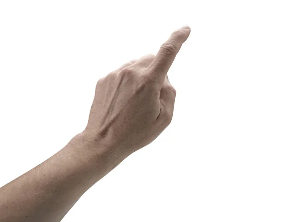 Рука, торкаючись екрана — стокове фото