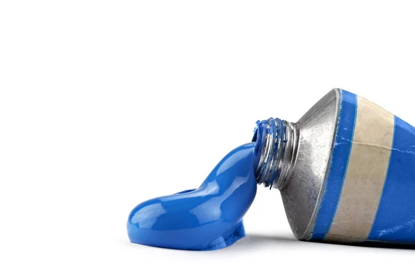 Un tubo con pintura al óleo azul — Foto de Stock