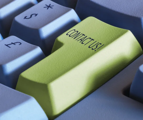 Keyboard enter key with special word- contact us — Stock Photo, Image