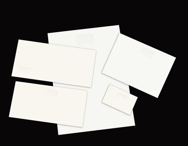 Lettera in bianco, busta, modello di biglietti da visita — Foto Stock