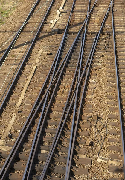Un incrocio ferroviario. Nessun treno . — Foto Stock