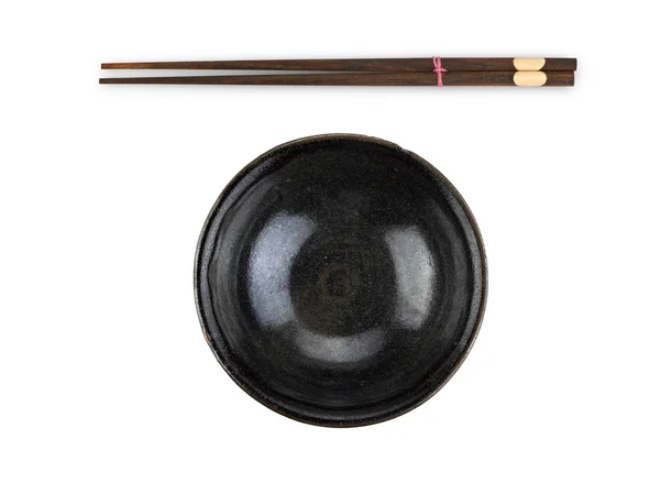 Tradiční stolní nádobí z Asie, hůlky a mísa — Stock fotografie