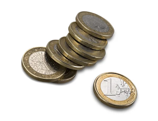 Euro moneda aislada sobre fondo blanco — Foto de Stock