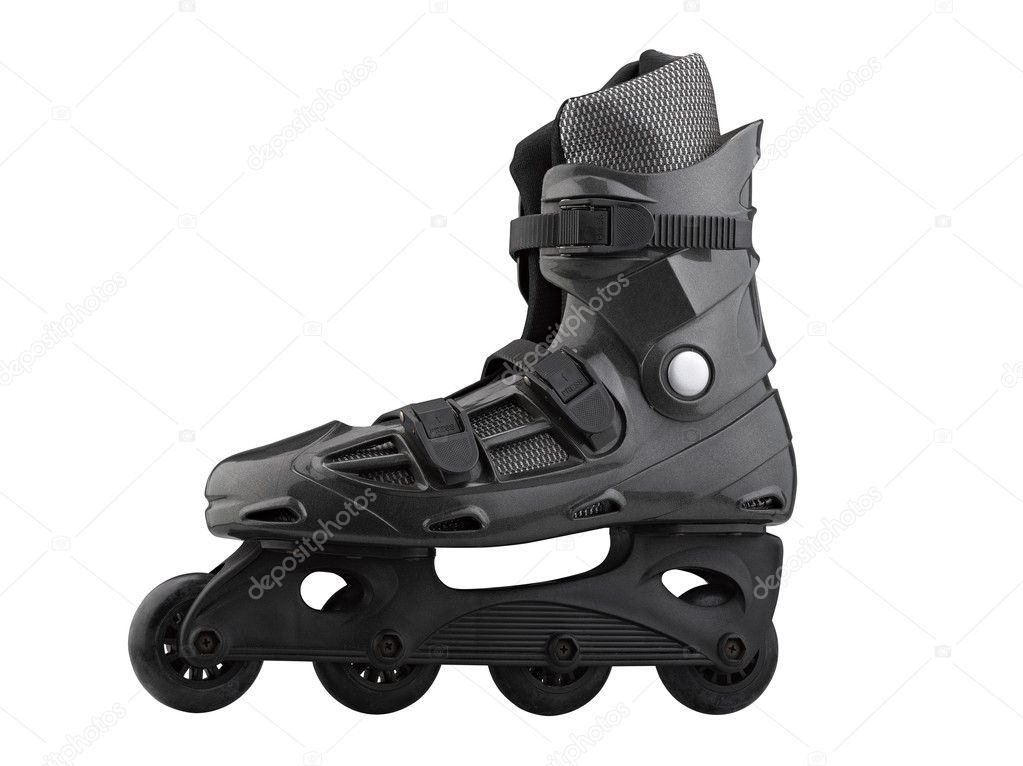 Roller Skates Black and grey isolated on white