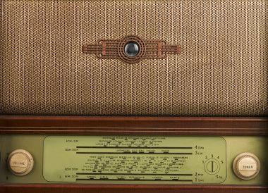eski bir radyo dekoratif ön panel