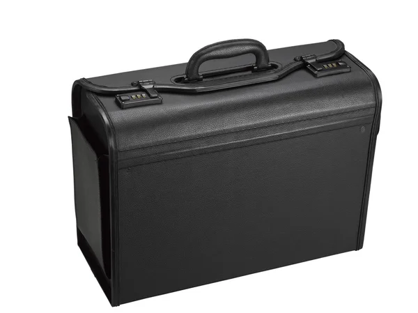Black leather representative suitcase — Stock Photo, Image