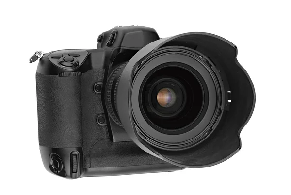 Professional digital Lens Reflex- front view (clipping path) — Stock Photo, Image