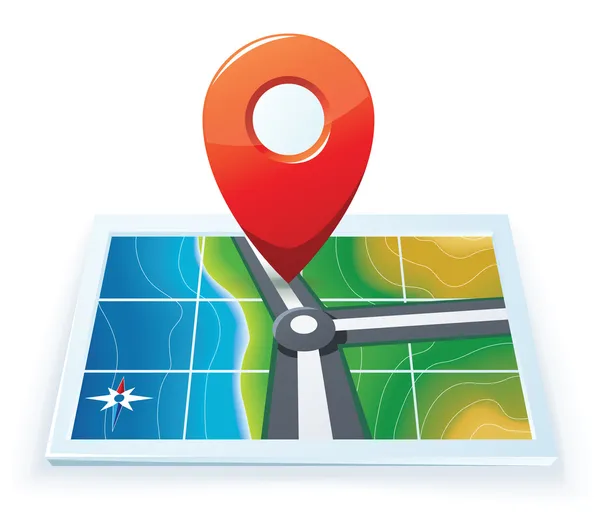 Moderne gps kaart-pictogram — Stockvector