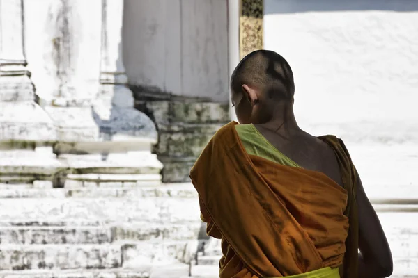 Thailandia, Chiang Mai, Prathat Doi Suthep tempio buddista, giovane monaco buddista — Foto Stock