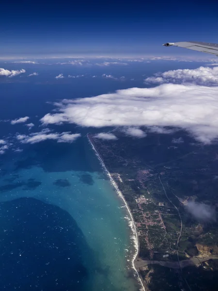 stock image Italy, aerial view of clouds, Tyrrhenian sea and northern Sicilian coastline