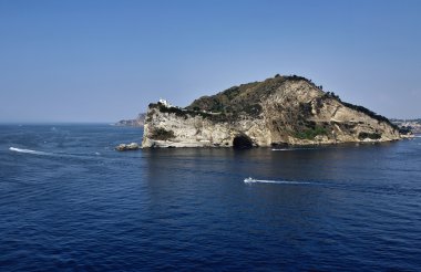 İtalya, campania, capo miseno havadan görünümü ve onun feneri (Napoli)