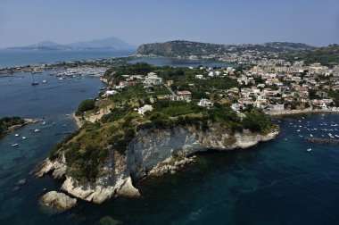 Italy, Campania, aerial view of Bacoli town and its internal lagoon (Naples) clipart