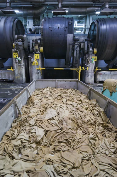 Italien, Neapel, Rindleder in einer Lederfabrik — Stockfoto